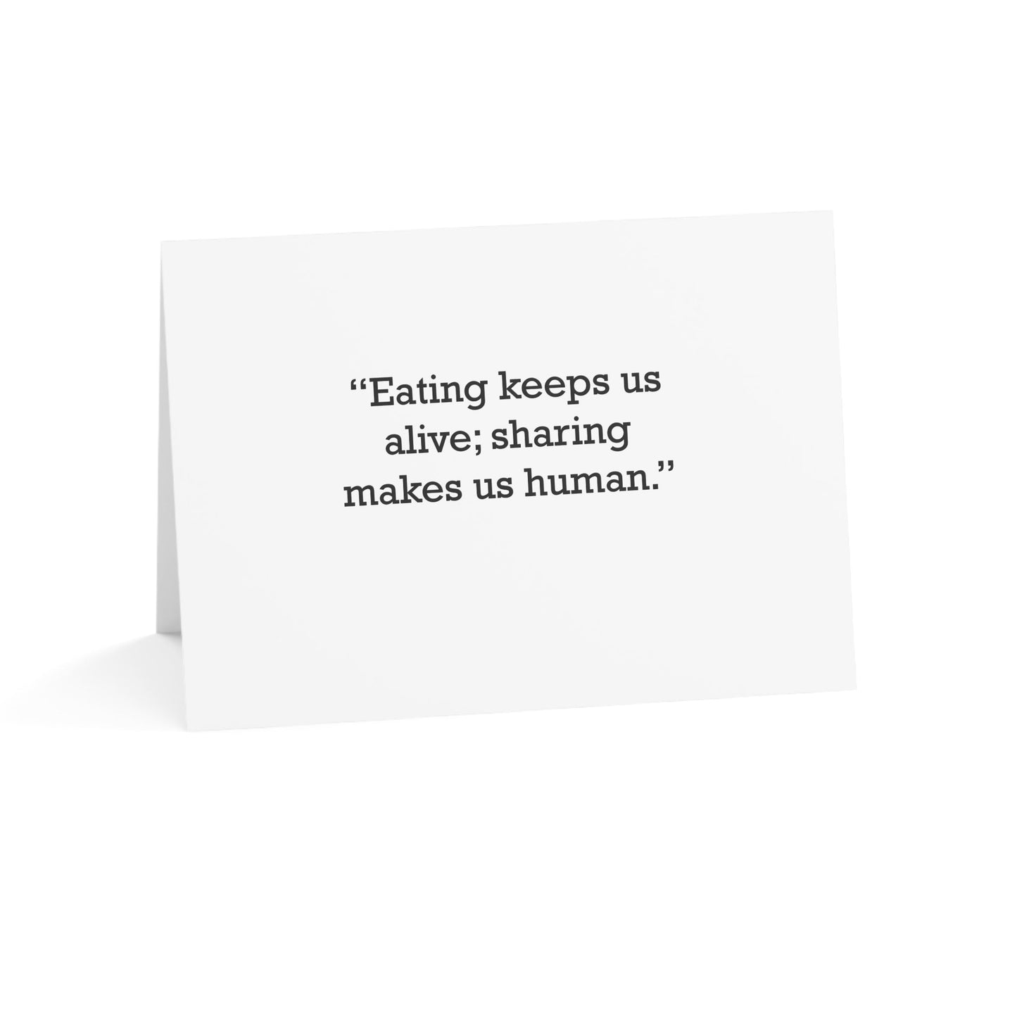 Quote 33 Eating Keeps Us Vintage Retro Thank You Card Set - Black Logo