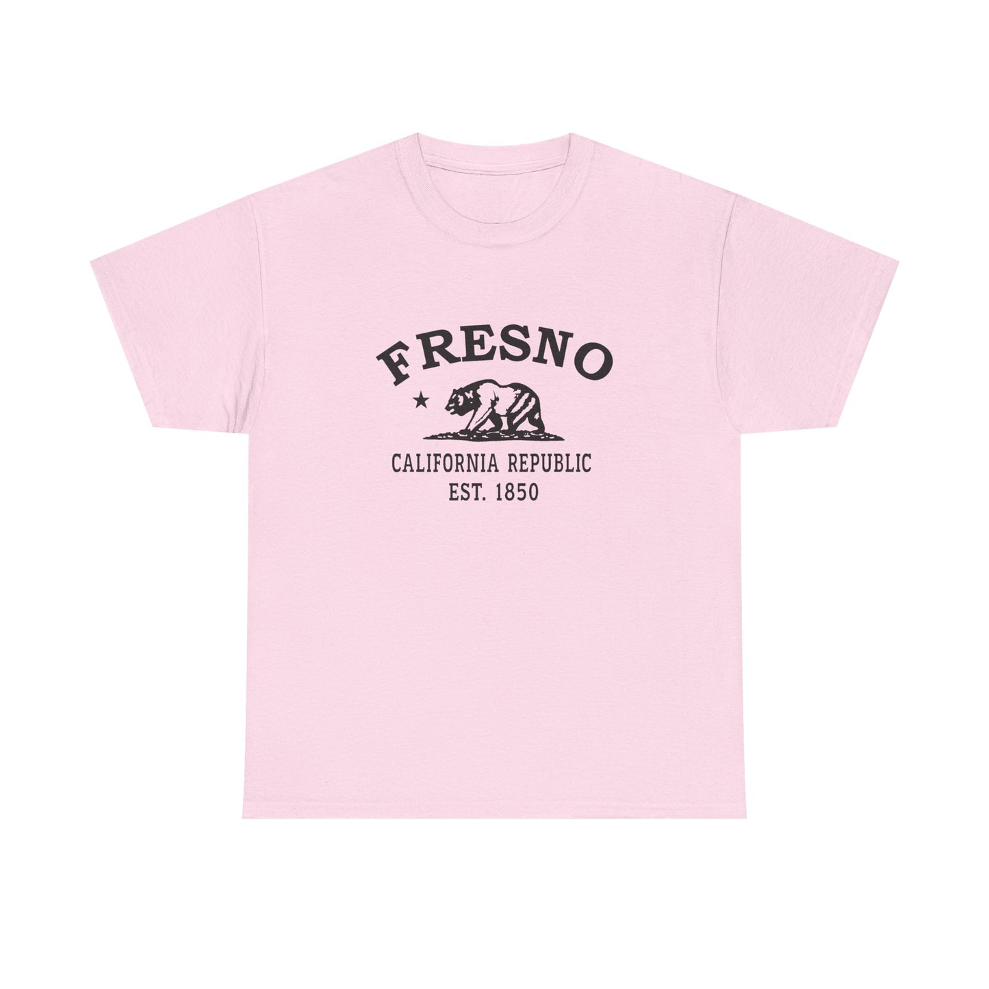 Fresno California Vintage Retro Unisex Heavy Cotton Tee - Black Logo