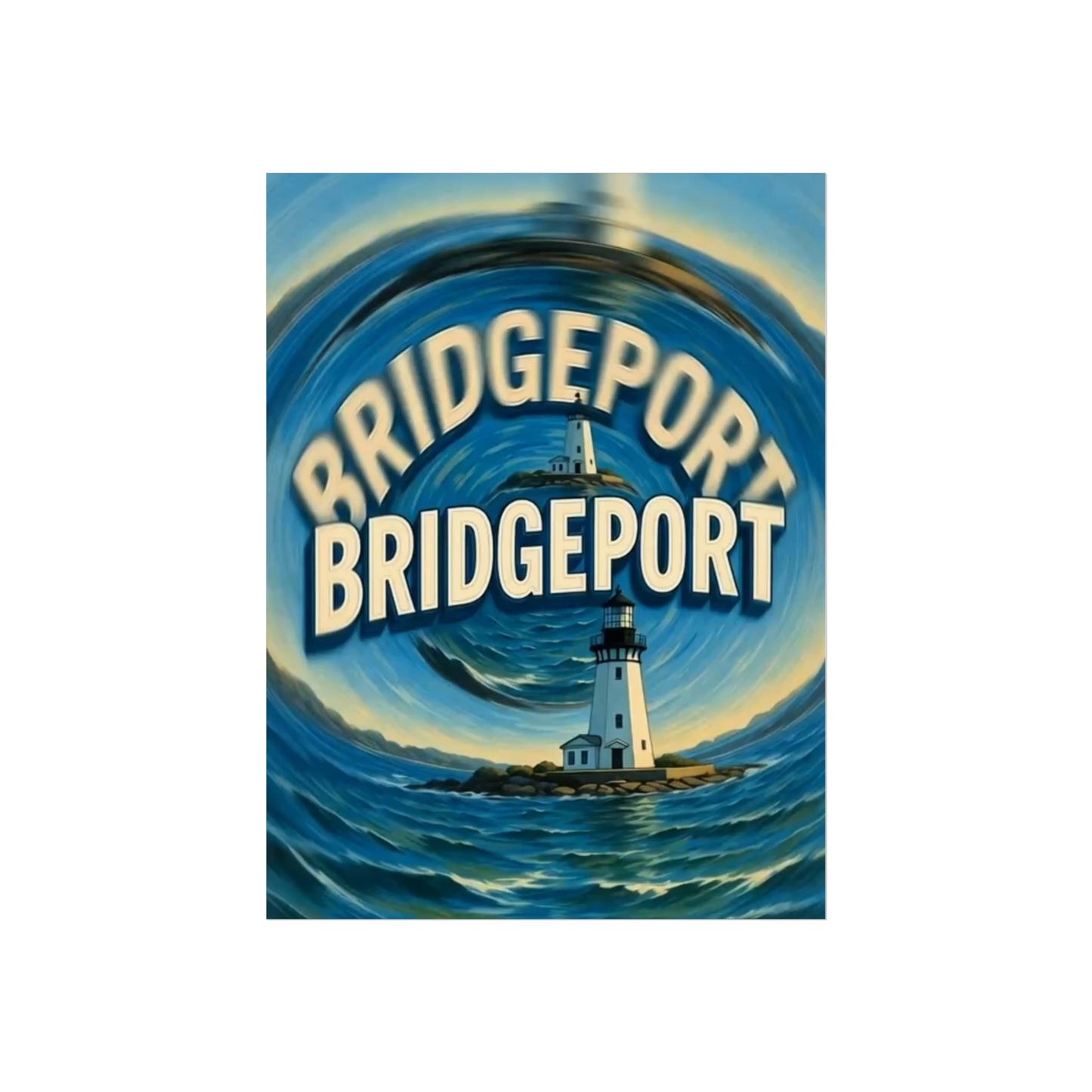 Bridgeport Connecticut Vintage Retro Giclée Print Art Series Poster