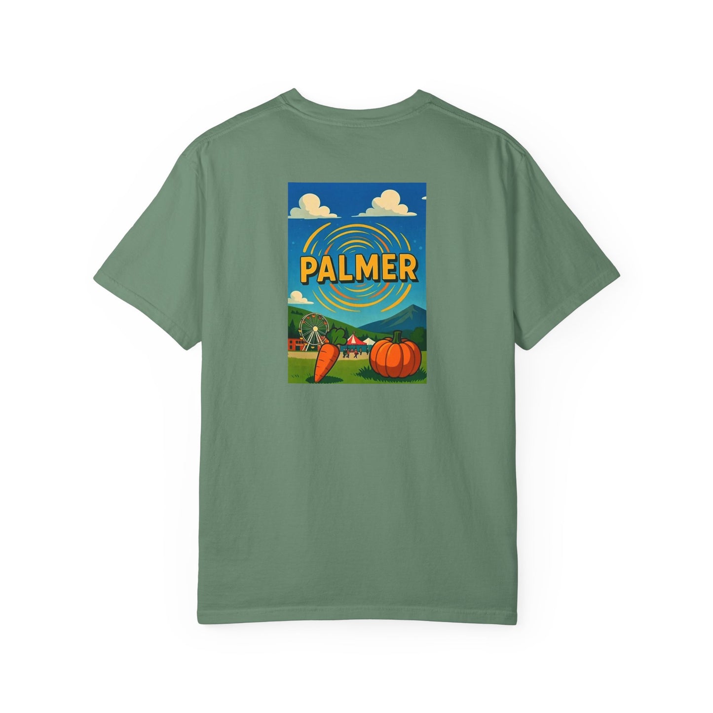 Palmer Alaska Vintage Retro Back Printed Art Series Cotton Tee - Black Logo