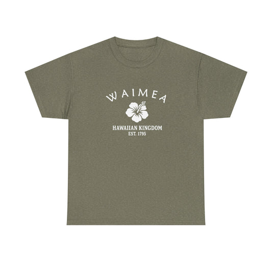 Waimea Hawaii Vintage Retro Unisex Heavy Cotton Tee - White Logo