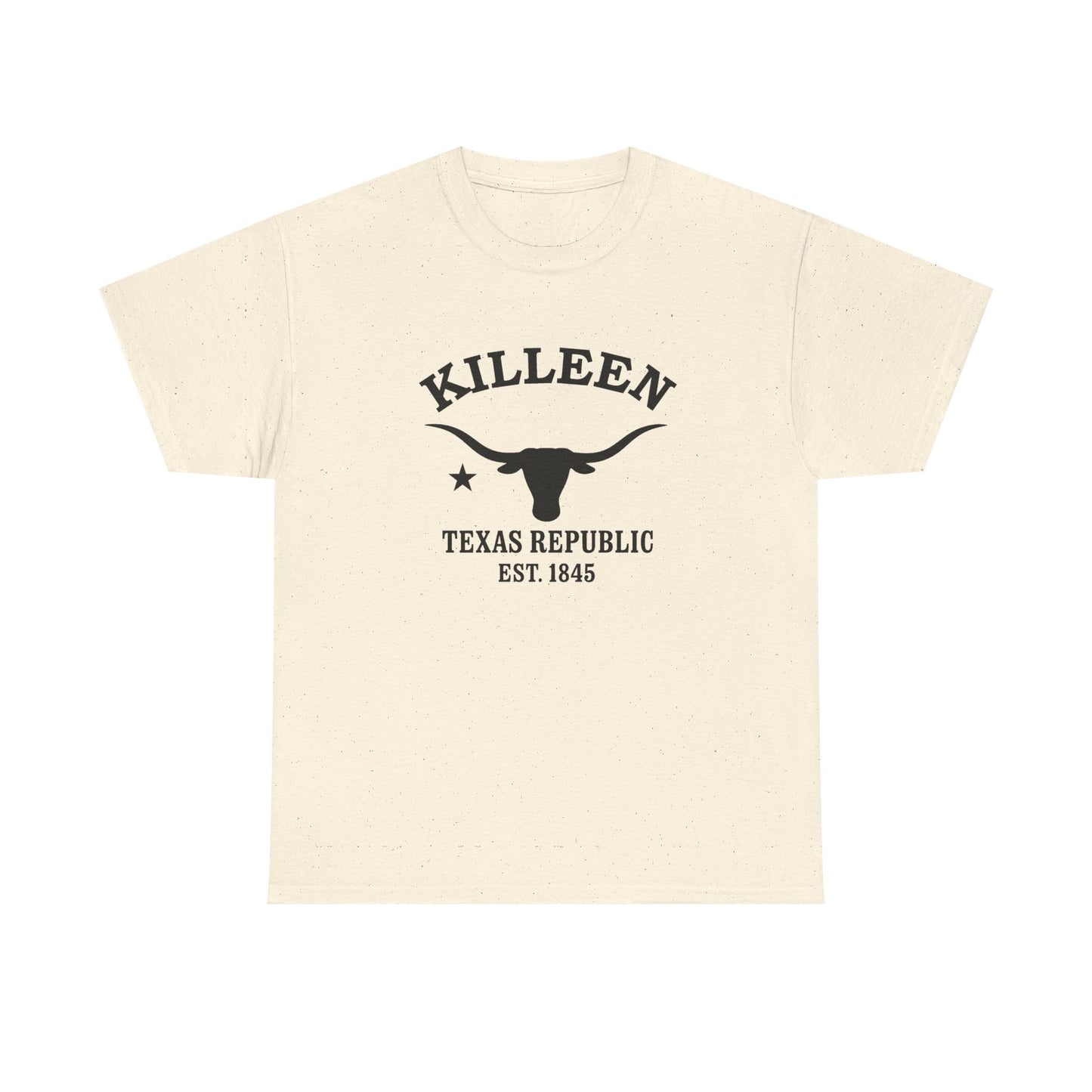 Killeen Texas Vintage Retro Unisex Heavy Cotton Tee - Black Logo
