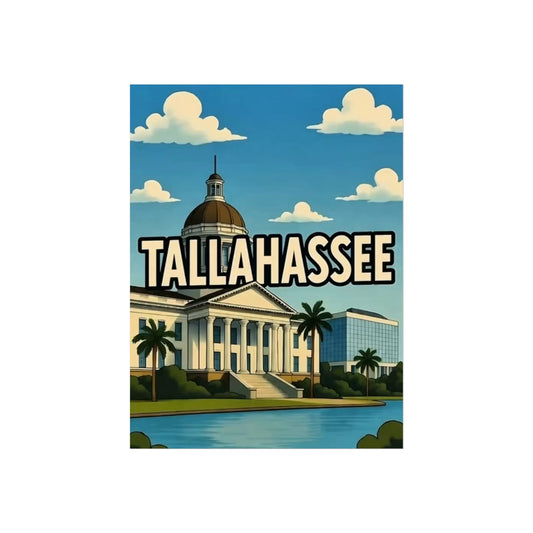 Tallahassee Florida Vintage Style Giclée Print Art Series Poster, 24" x 32" (Vertical)