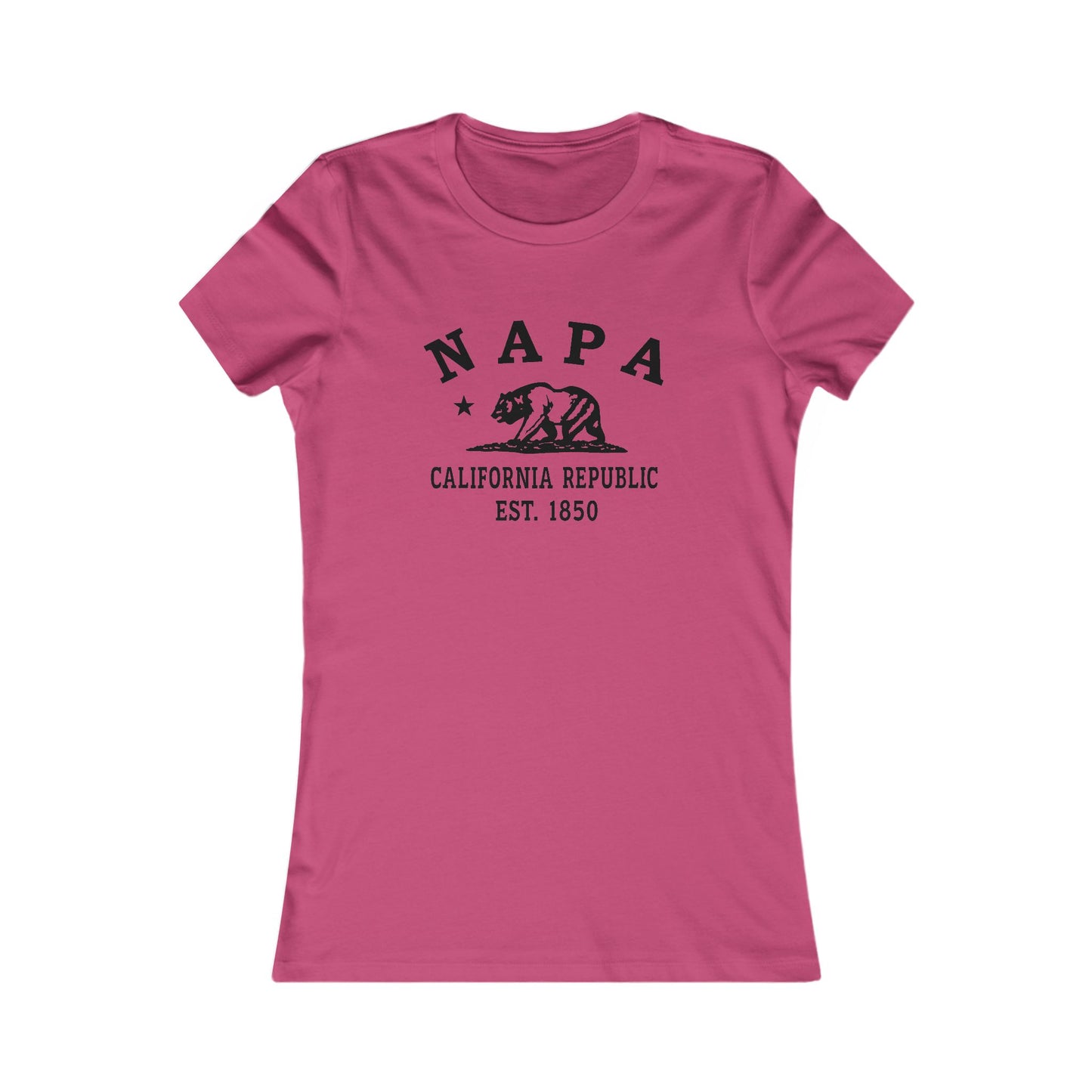 Napa California Ringspun Cotten Fitted Vintage Retro Womens Tee - Black Logo