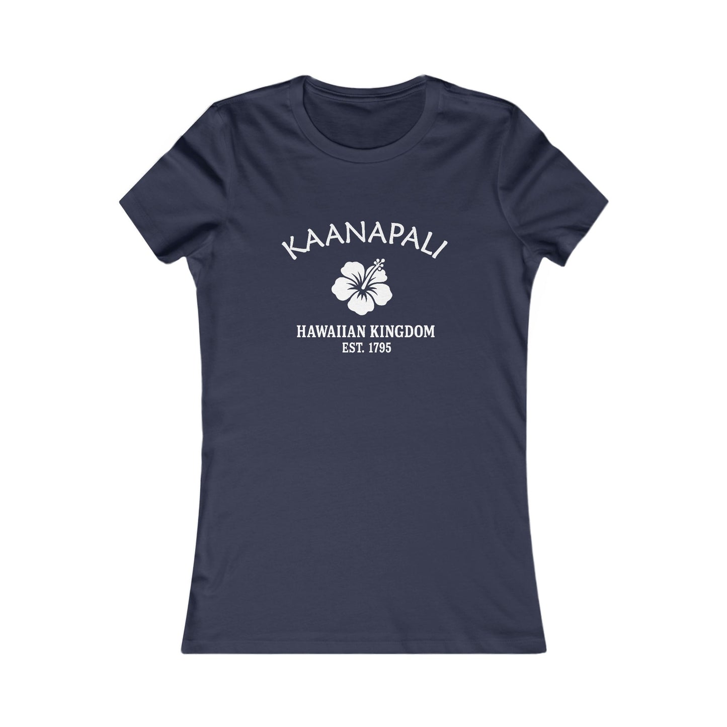 Kaanapali Hawaii Vintage Retro Womens Fitted Ringspun Cotton Tee - White Logo