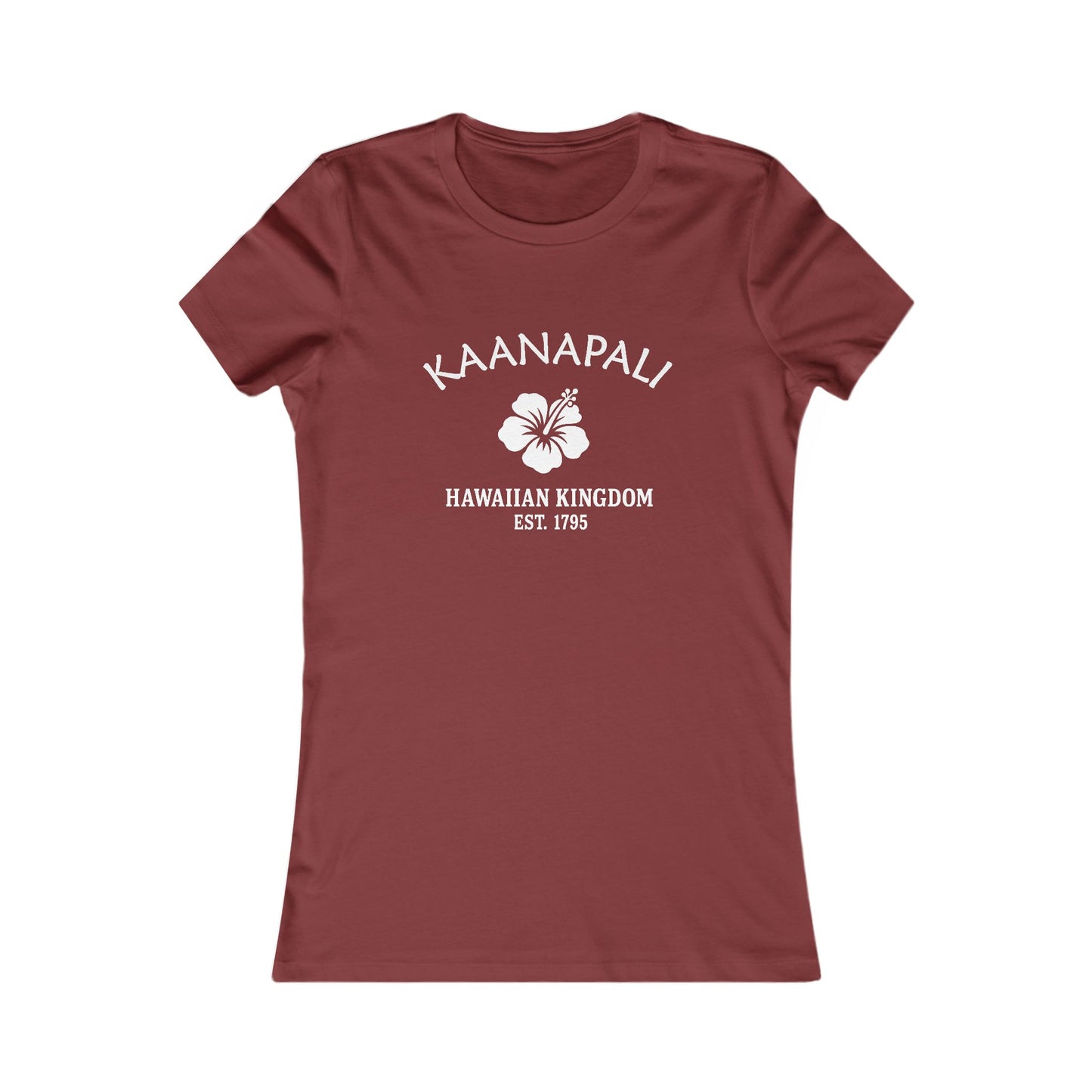 Kaanapali Hawaii Vintage Retro Womens Fitted Ringspun Cotton Tee - White Logo