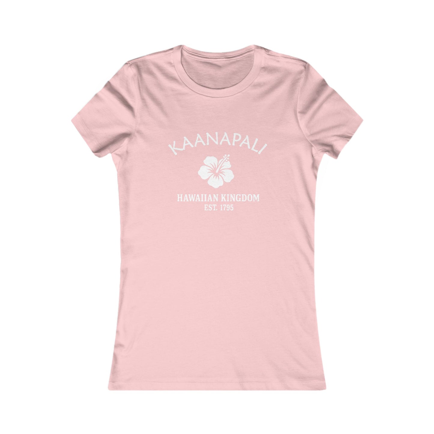 Kaanapali Hawaii Vintage Retro Womens Fitted Ringspun Cotton Tee - White Logo