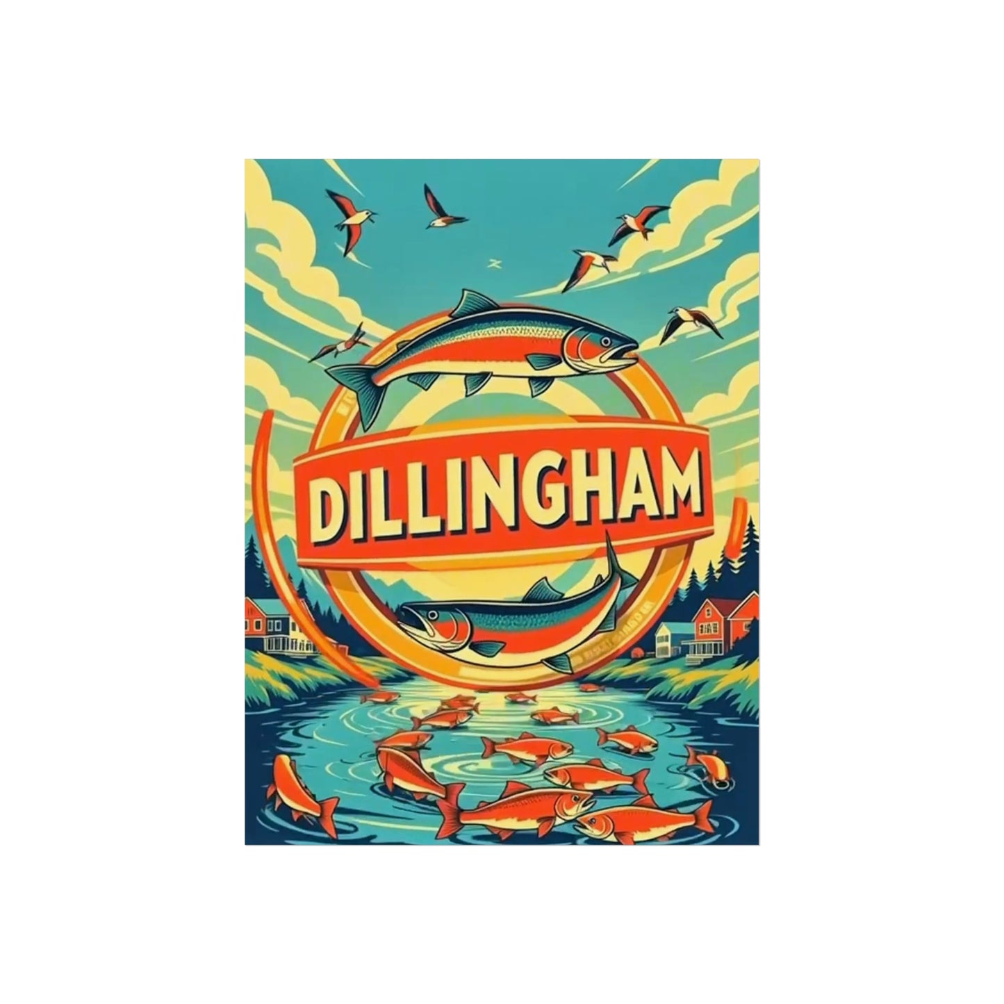 Dillingham Alaska Vintage Retro Giclée Print Art Series Poster