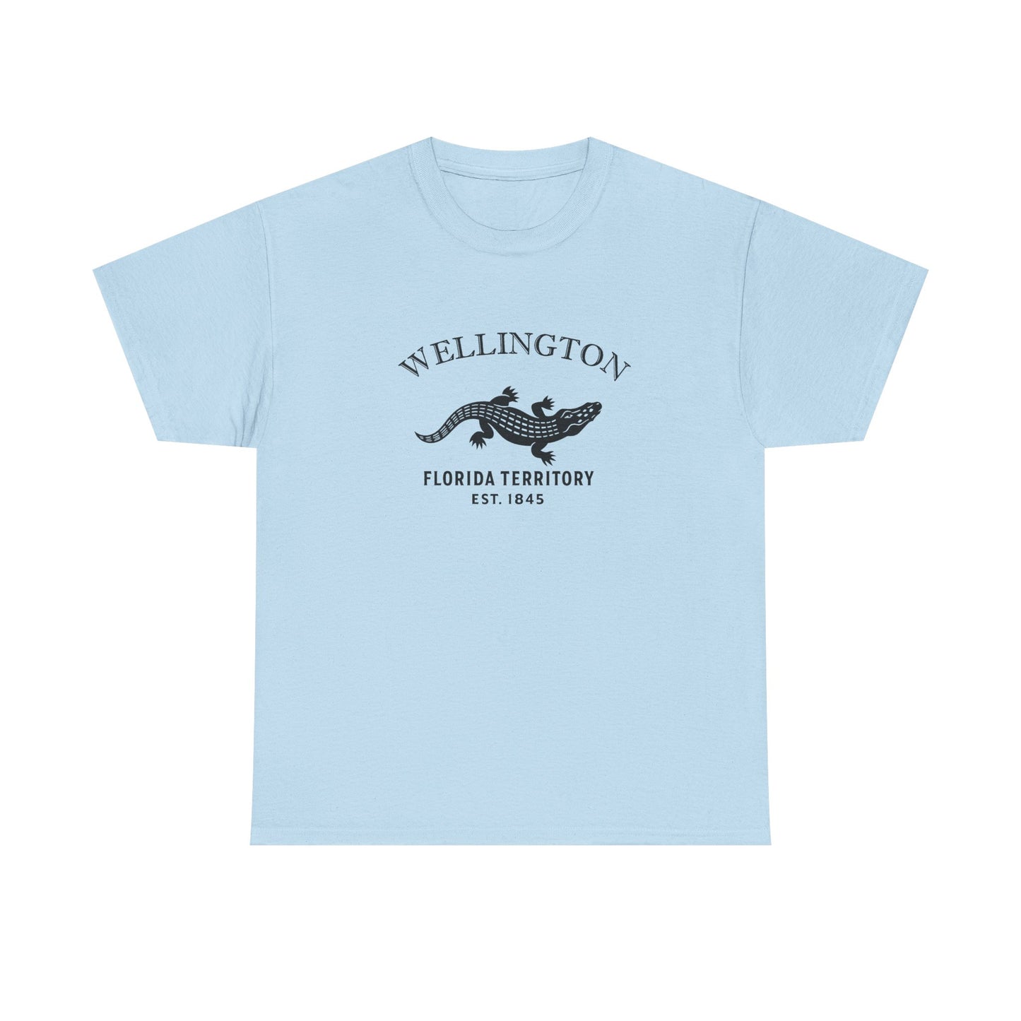 Wellington Florida Vintage Retro Unisex Heavy Cotton Tee - Black Logo