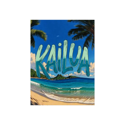 Kailua Hawaii Vintage Style Giclée Print Art Series Poster, 24" x 32" (Vertical)