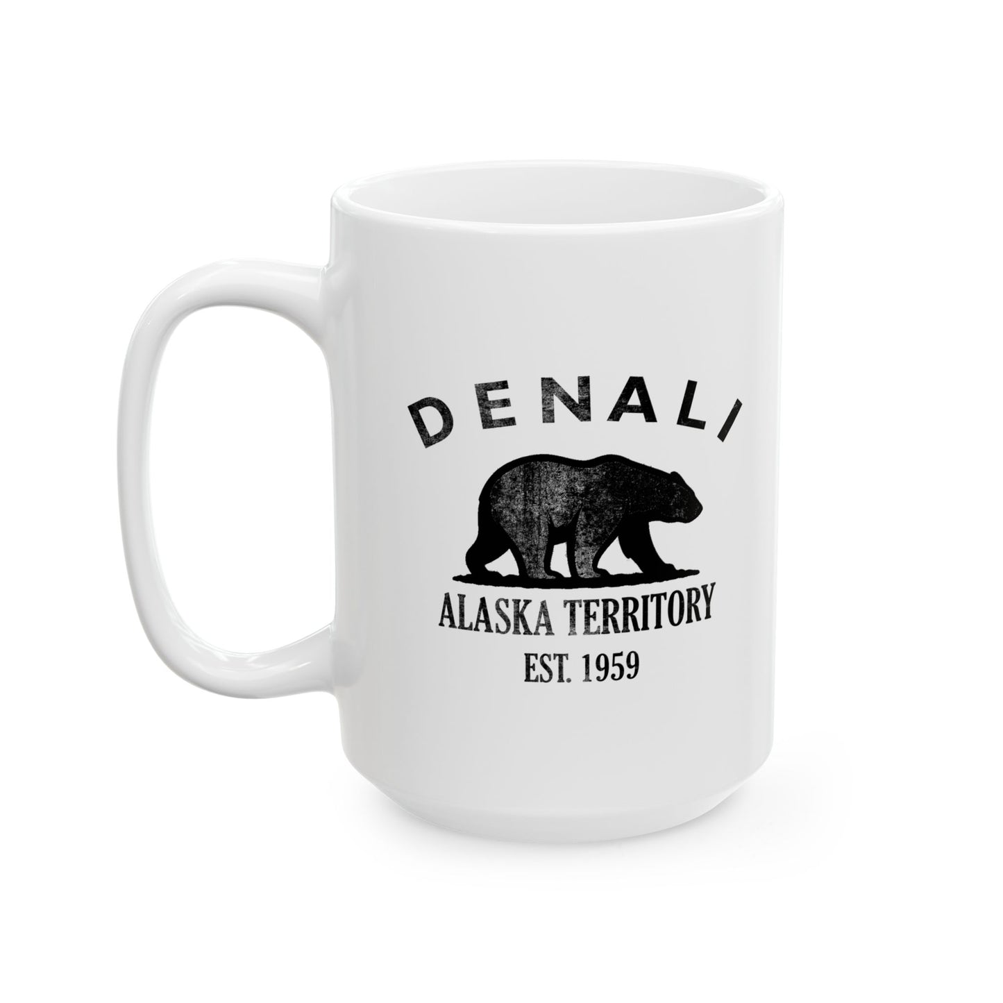 Denali Alaska Vintage Retro Ceramic Mug - Black Logo