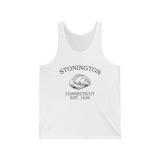 Stonington Connecticut Unisex Cotton Jersey Tank Top - Black Logo