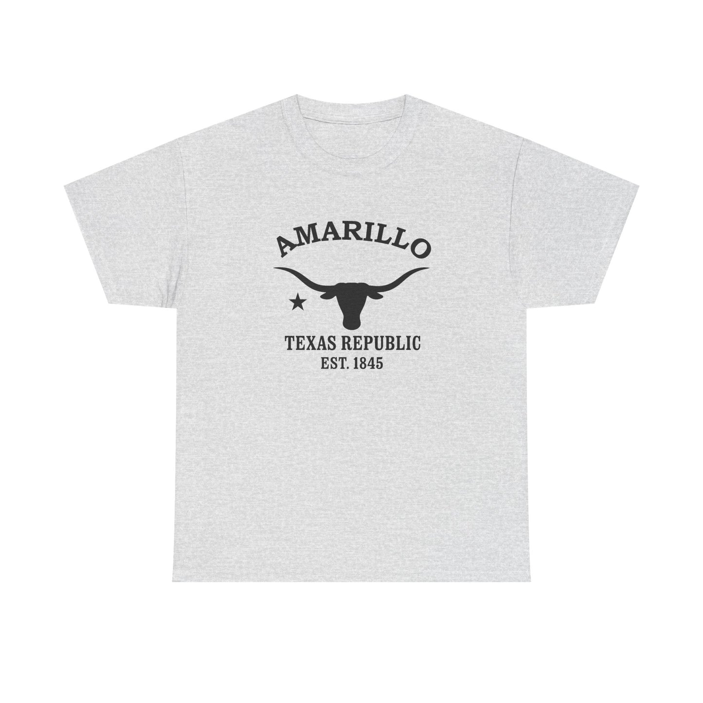 Amarillo Texas Vintage Retro Unisex Heavy Cotton Tee - Black Logo