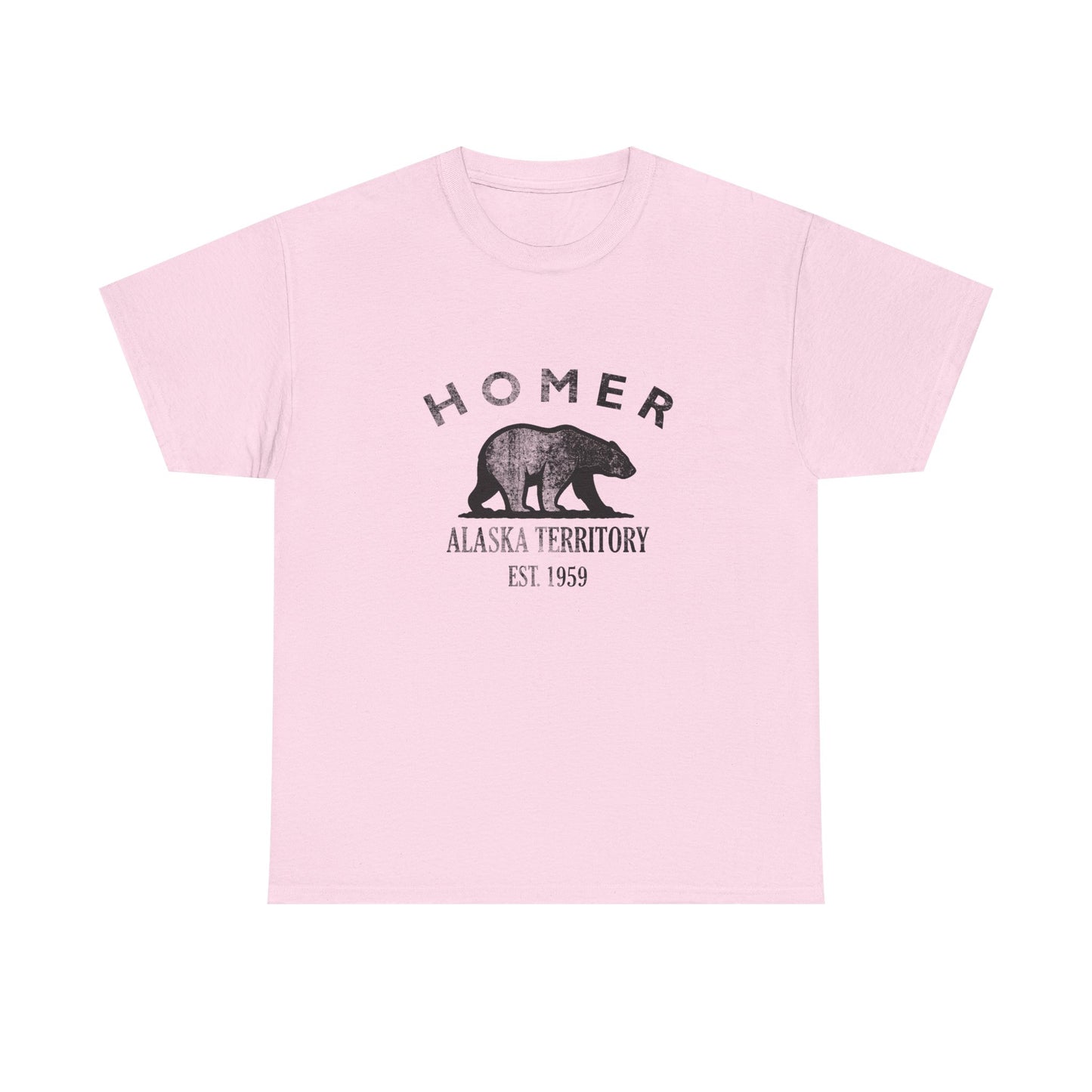 Homer Alaska Vintage Retro Unisex Heavy Cotton Tee - Black Logo