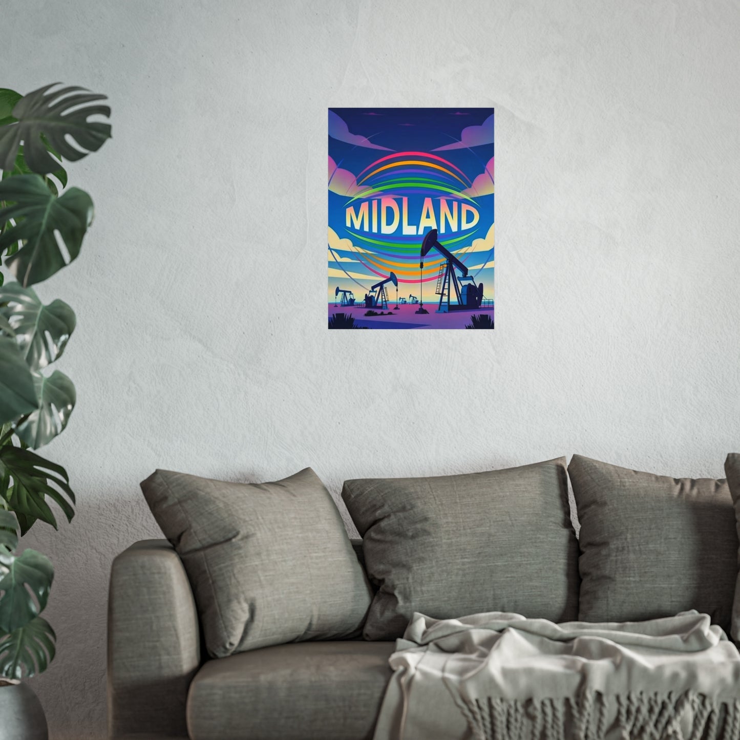 Midland Texas Vintage Retro Giclée Print Art Series Poster