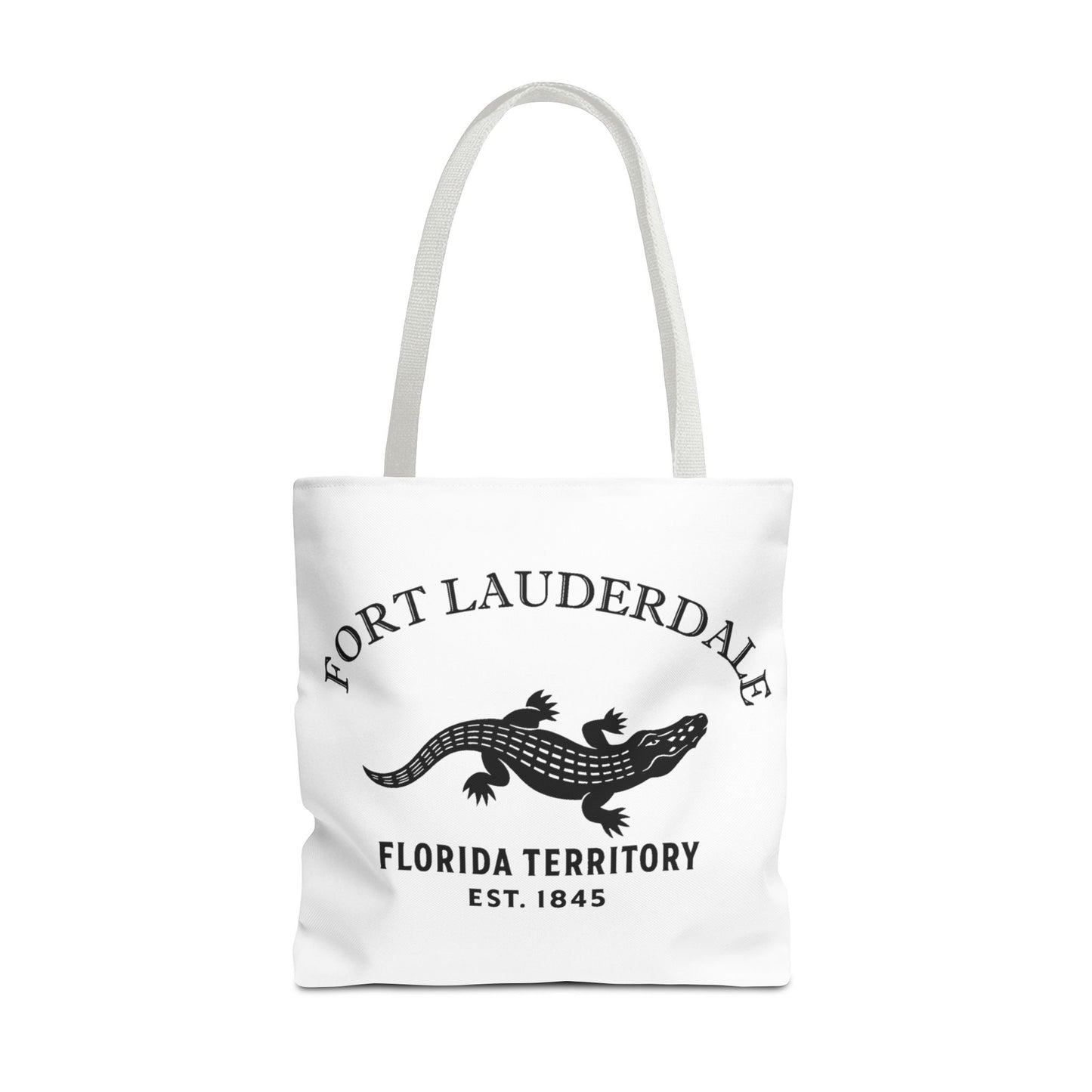 Fort Lauderdale Florida Vintage Retro Light Canvas Tote - Black Logo