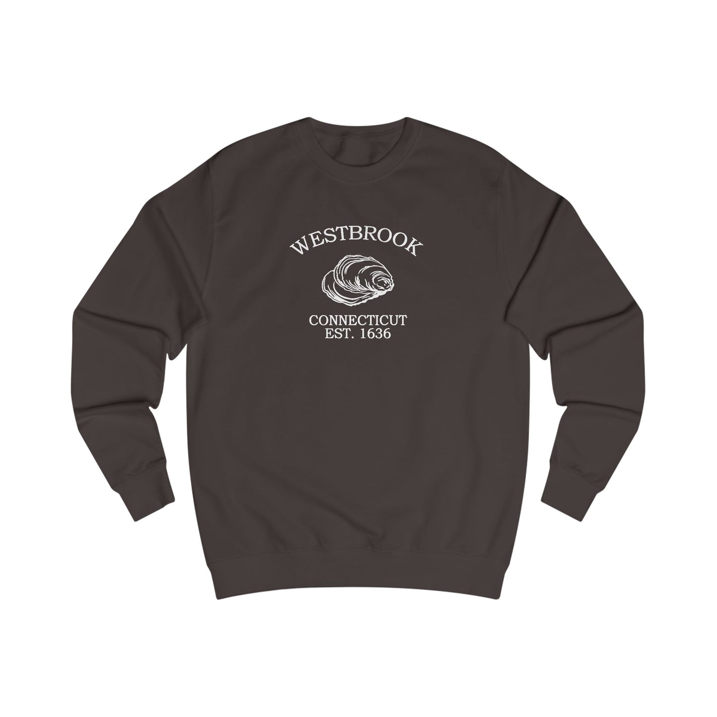 Westbrook Connecticut Vintage Retro Premium Crewneck Sweatshirt - White Logo - Bottle Green