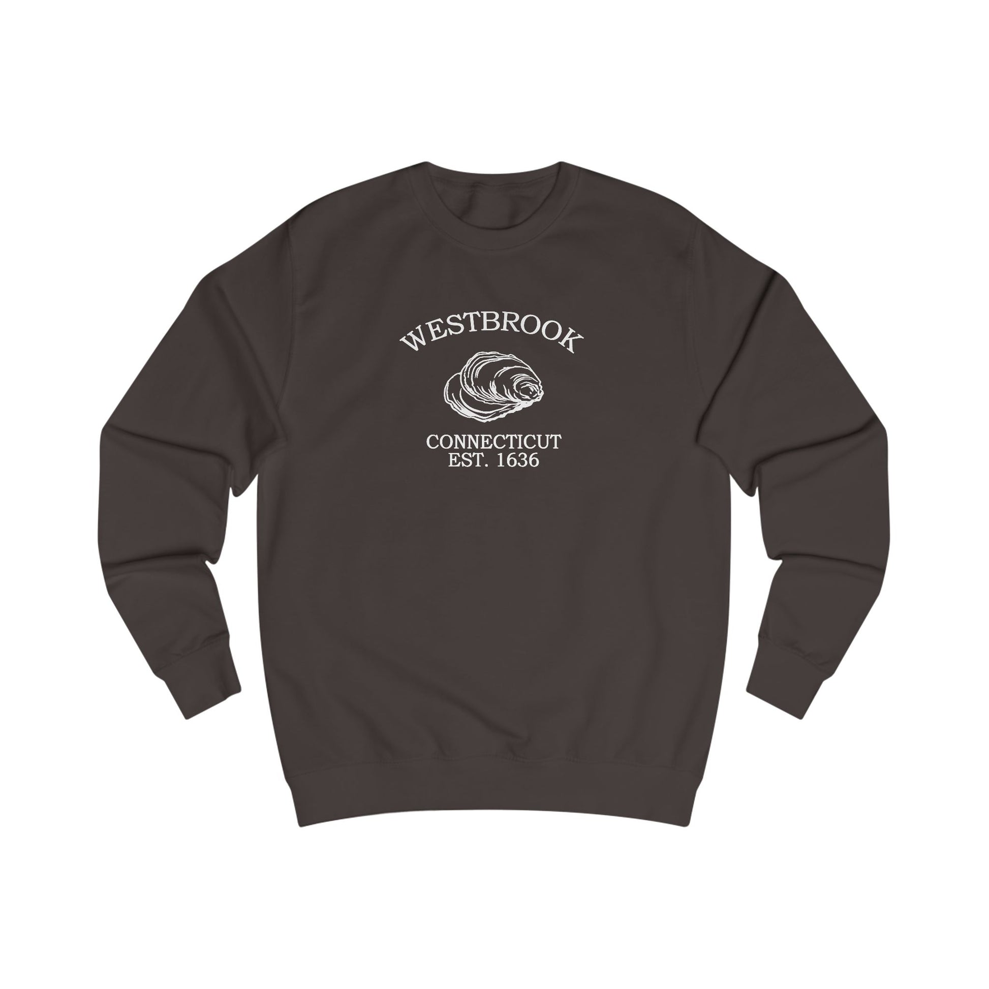 Westbrook Connecticut Vintage Retro Premium Crewneck Sweatshirt - White Logo - Bottle Green
