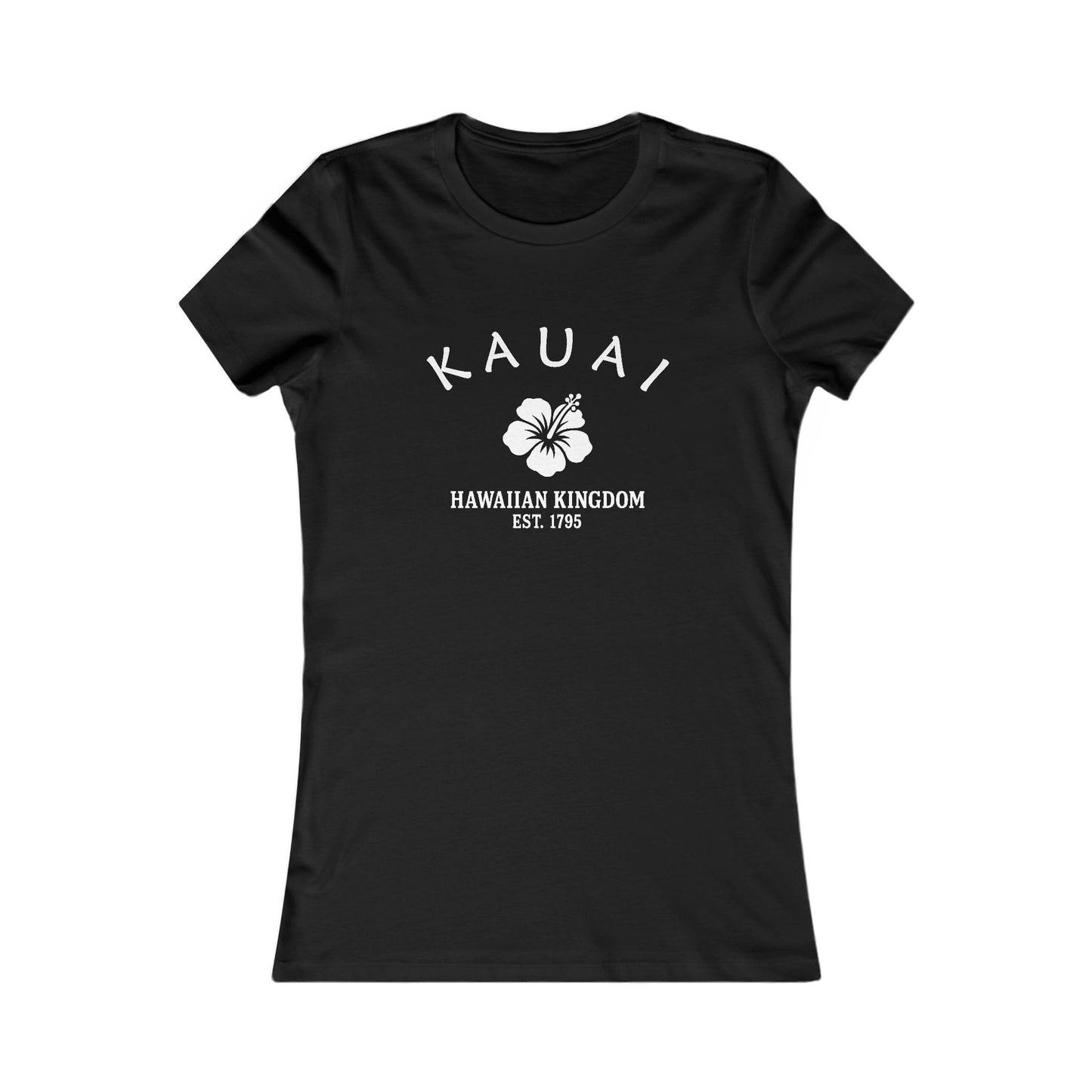 Kauai Hawaii Vintage Retro Womens Fitted Ringspun Cotton Tee - White Logo