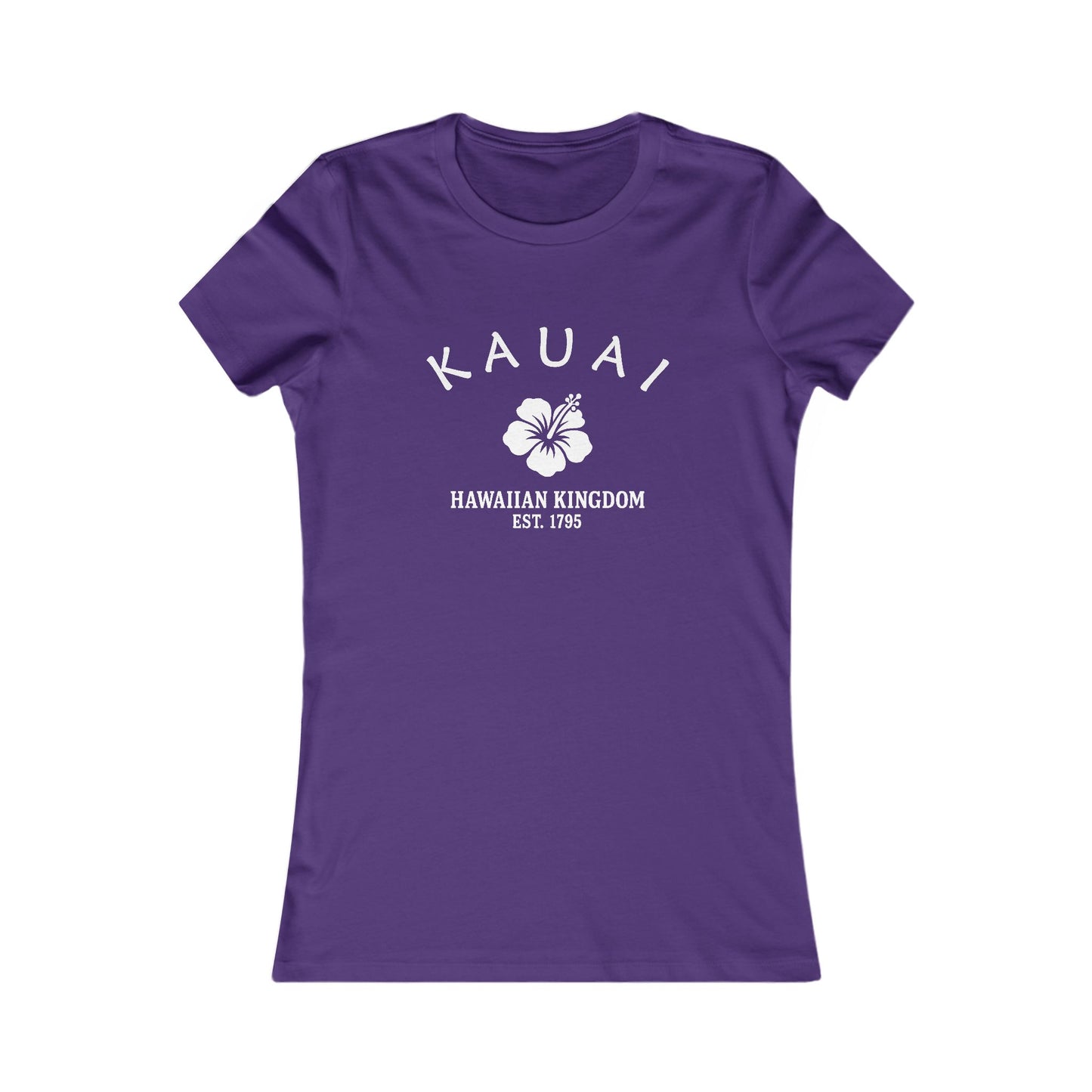 Kauai Hawaii Vintage Retro Womens Fitted Ringspun Cotton Tee - White Logo