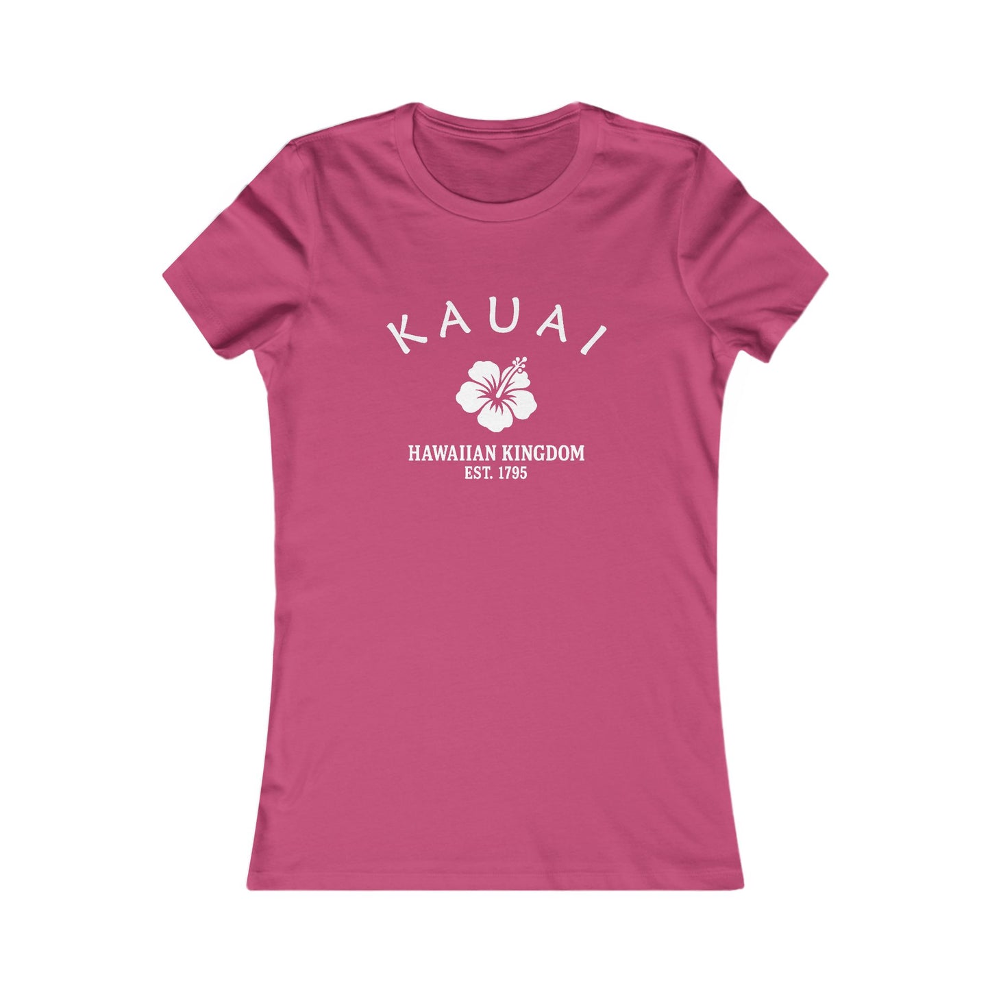 Kauai Hawaii Vintage Retro Womens Fitted Ringspun Cotton Tee - White Logo