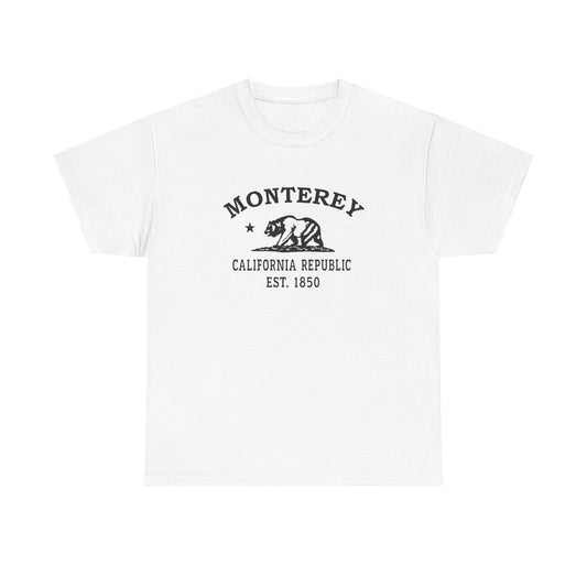 Monterey California Vintage Retro Unisex Heavy Cotton Tee - Black Logo