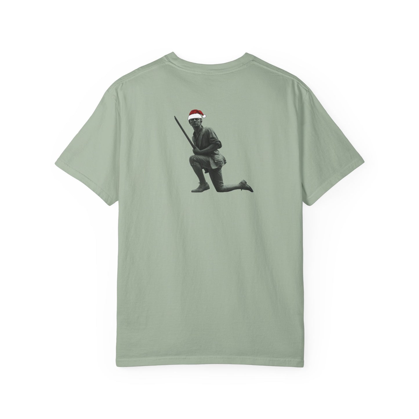 Rowayton Connecticut Vintage Retro Minuteman Holiday Cotton Tee - Black Logo - Pepper