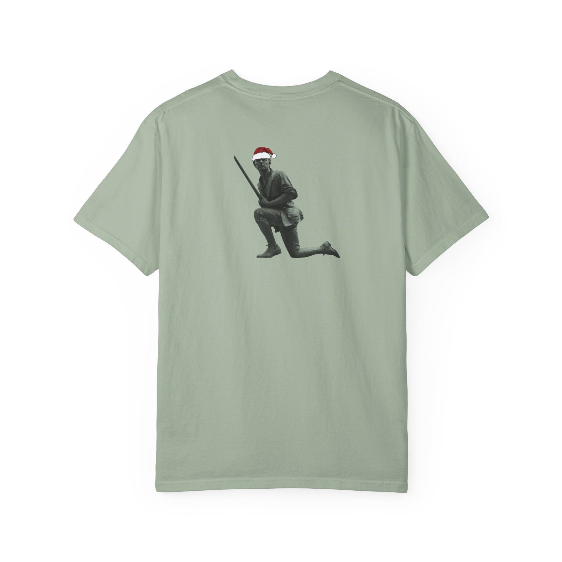 Rowayton Connecticut Vintage Retro Minuteman Holiday Cotton Tee - Black Logo - Pepper