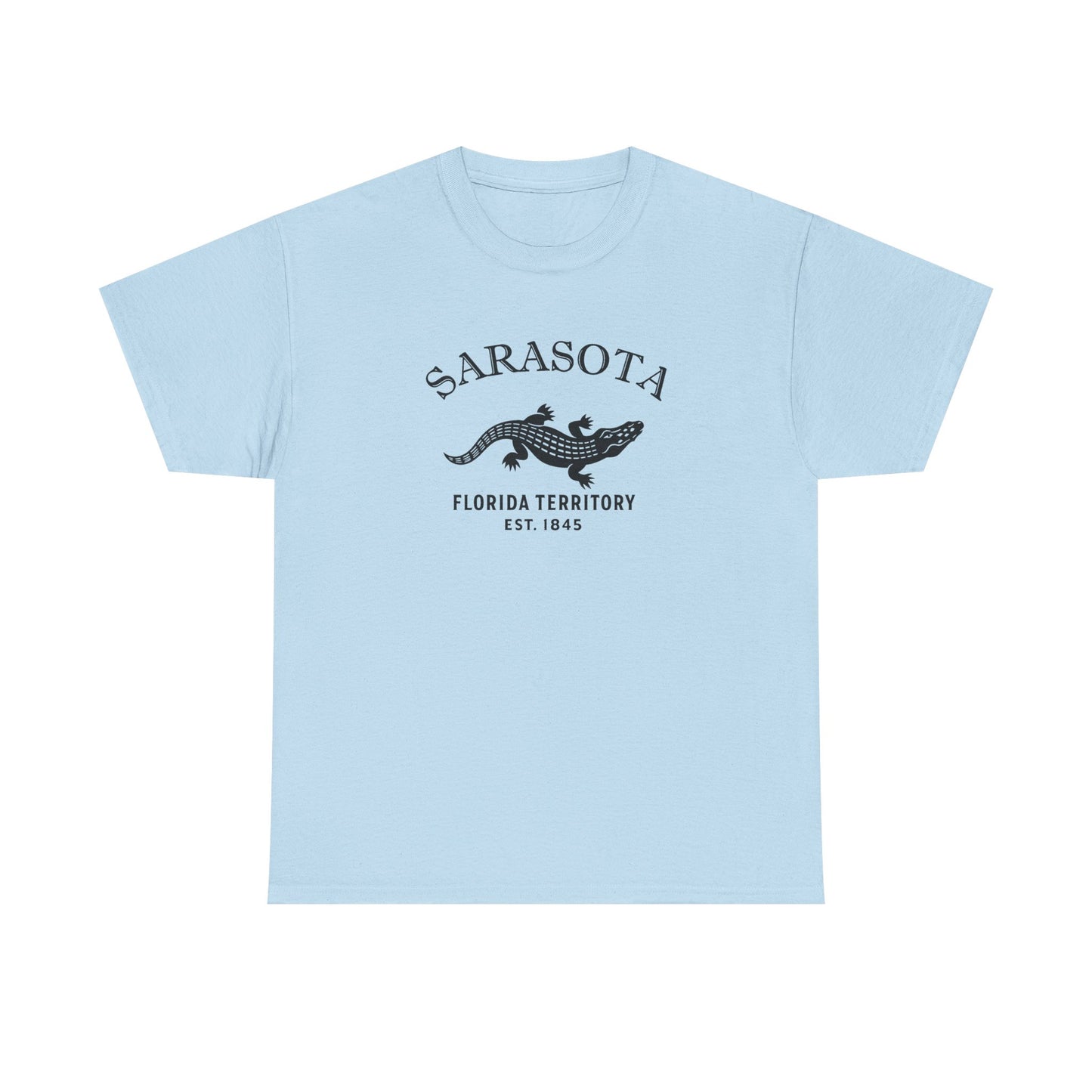 Sarasota Florida Vintage Retro Unisex Heavy Cotton Tee - Black Logo