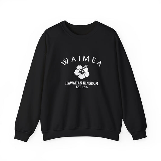 Waimea Hawaii Vintage Retro Unisex Heavy Crewneck Sweatshirt - White Logo