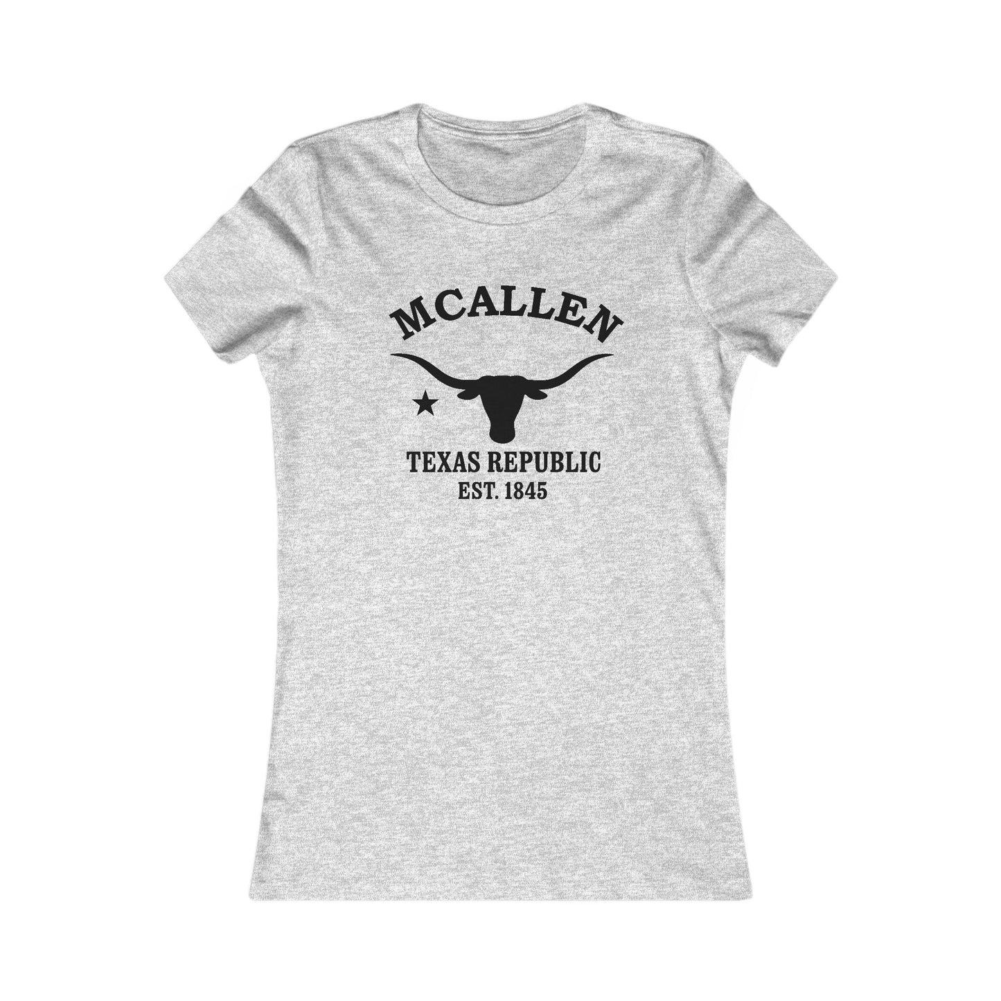McAllen Texas Vintage Retro Womens Fitted Ringspun Cotton Tee - Black Logo