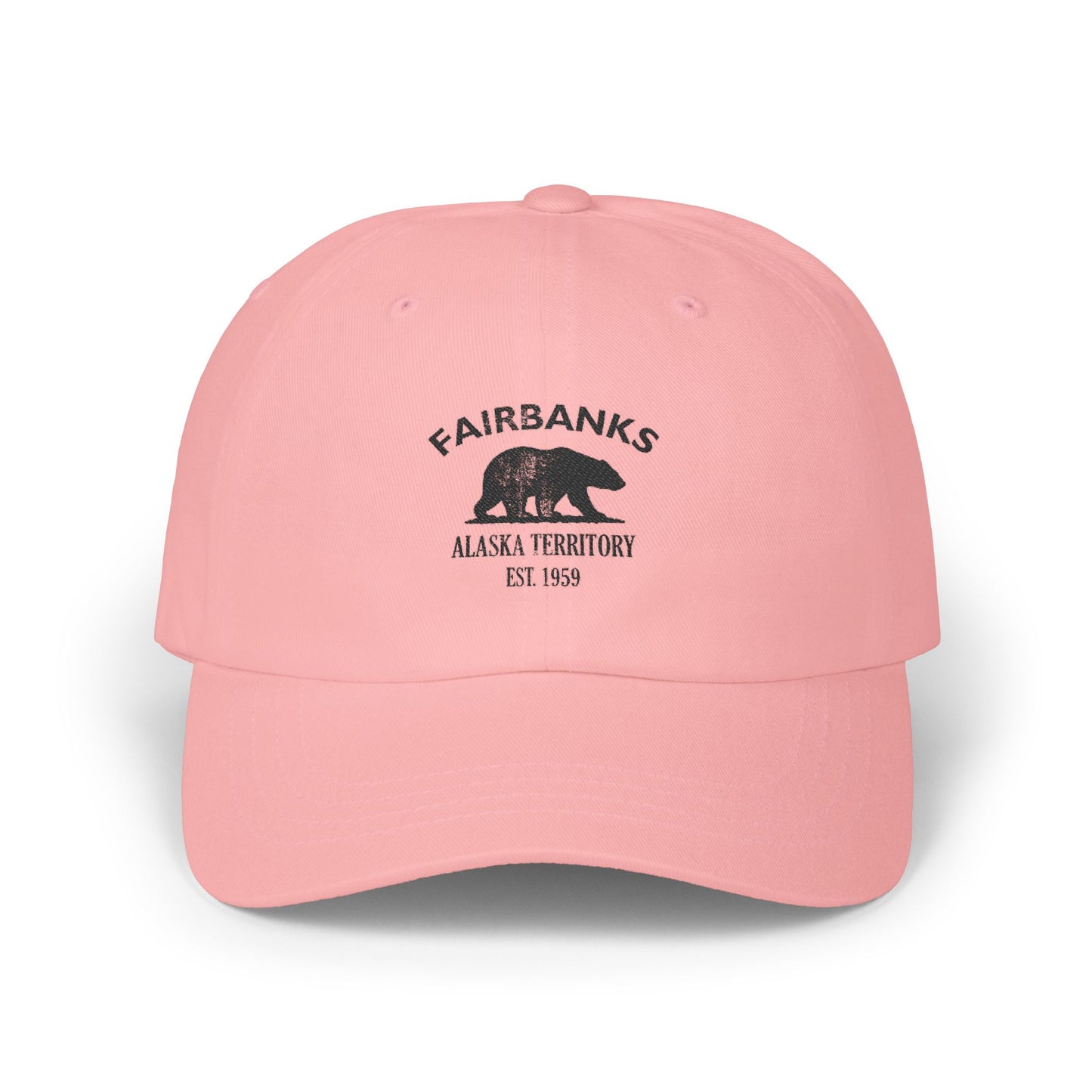 Fairbanks Alaska Classic Embroidered Cotton Cap - Black Logo