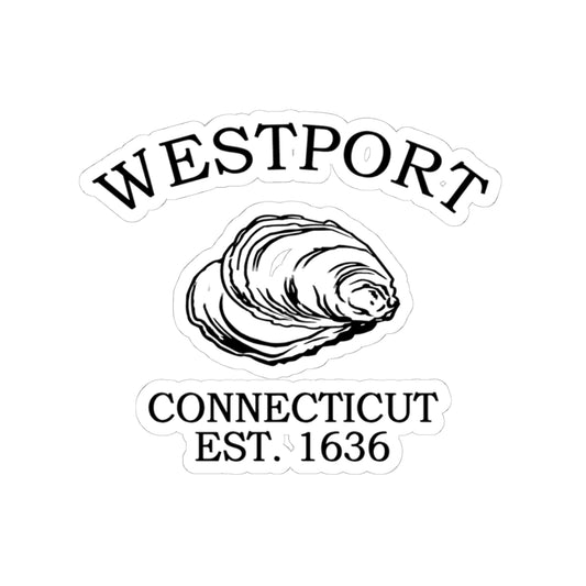 Westport Connecticut Vintage Retro Vinyl Sticker - Black Logo