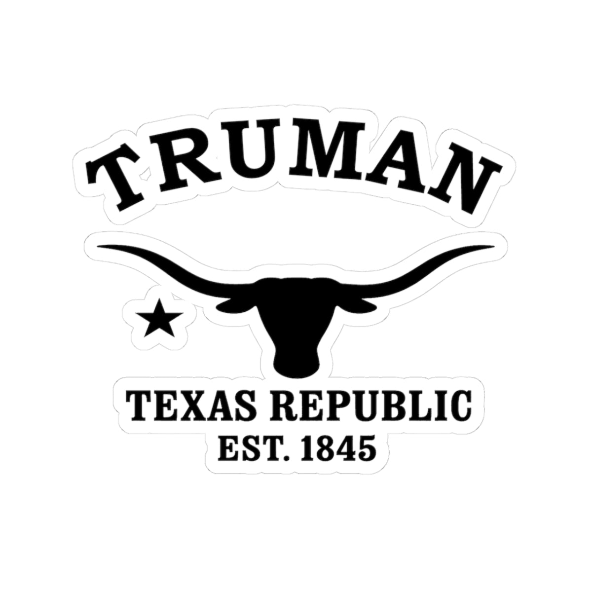 Truman Texas Vintage Retro Vinyl Sticker - Black Logo