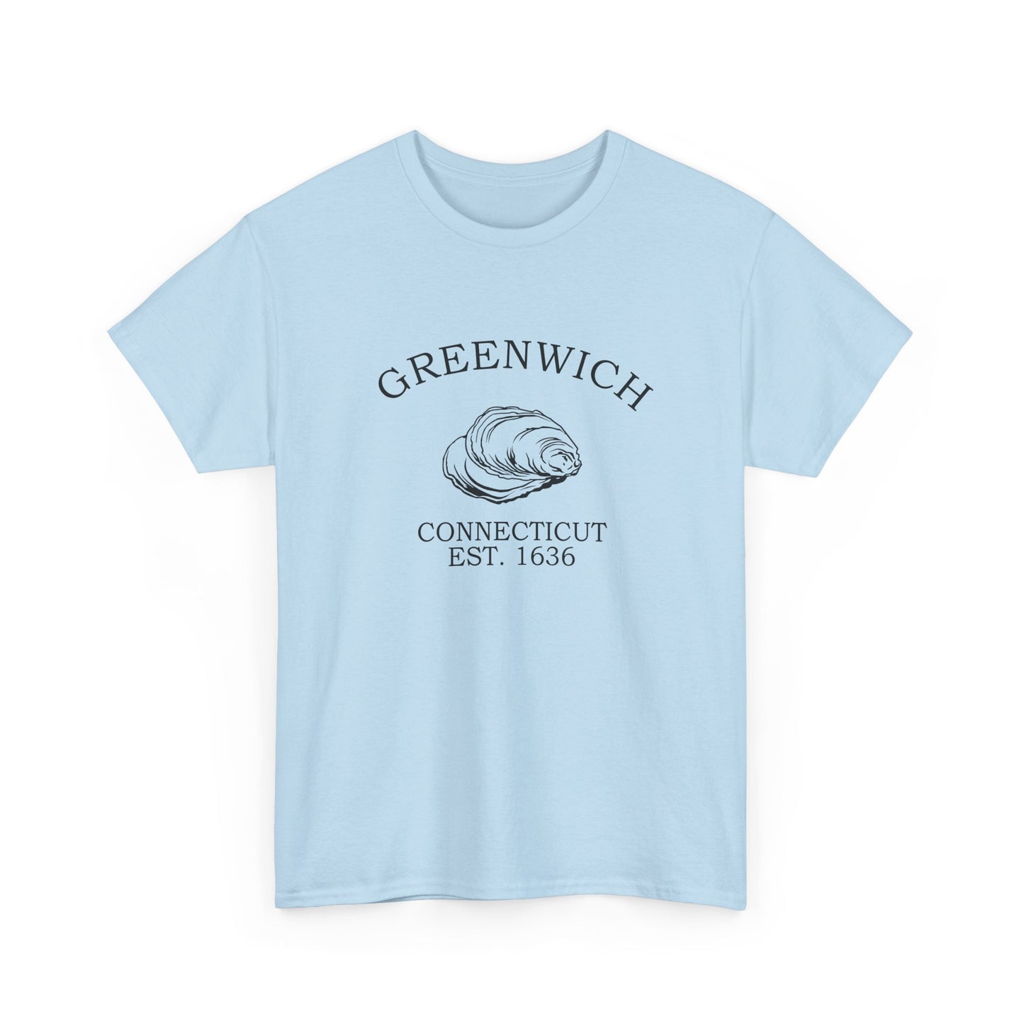 Greenwich Connecticut Vintage Retro Unisex Heavy Cotton Tee - Black Logo