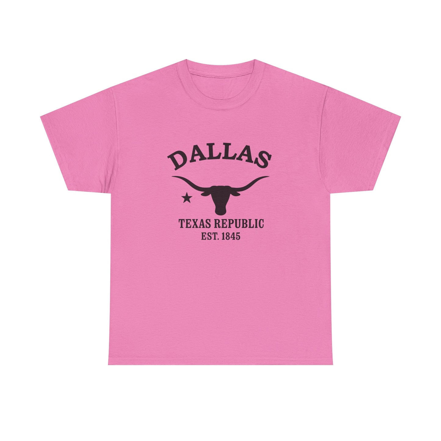 Dallas Texas Vintage Retro Unisex Heavy Cotton Tee - Black Logo
