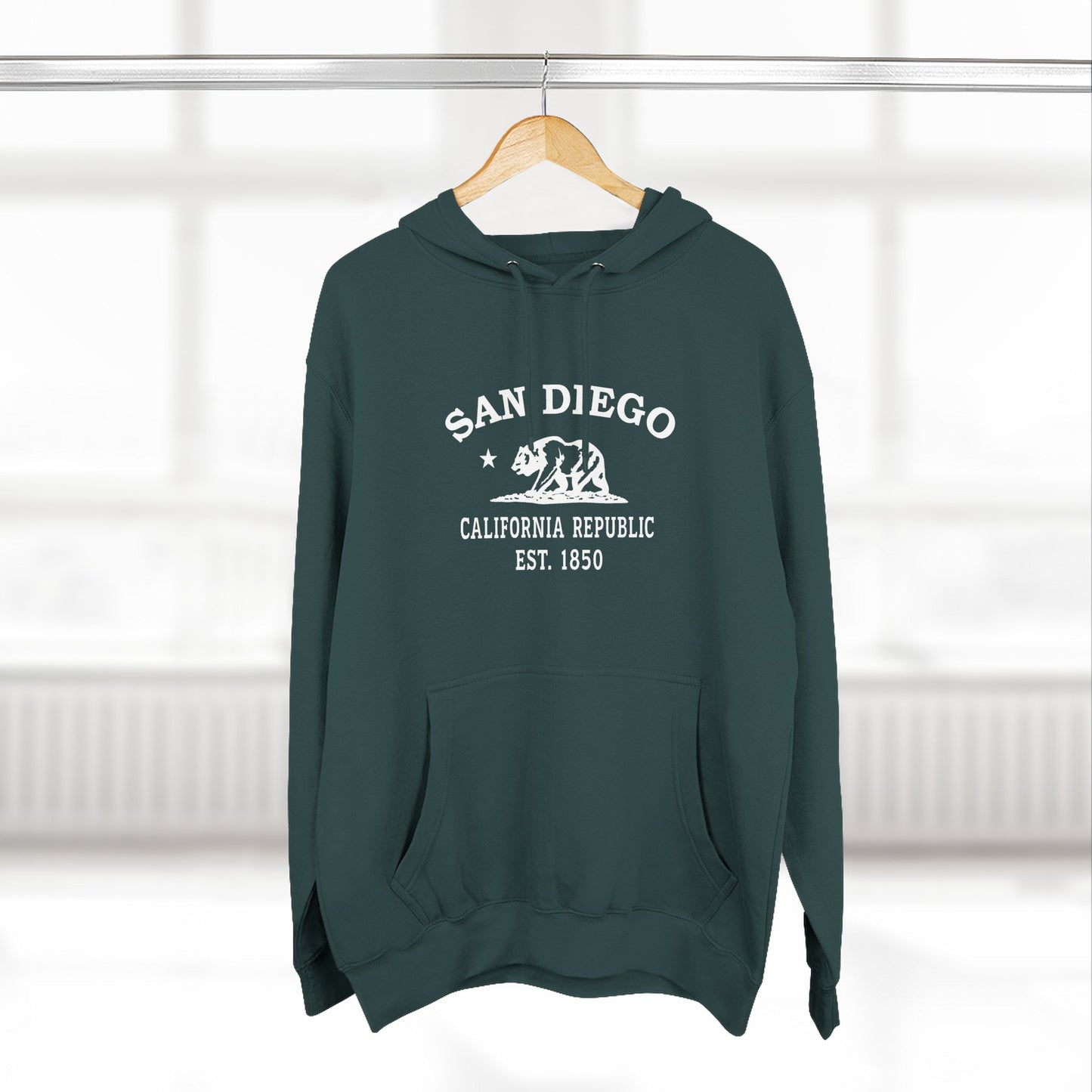 San Diego California Vintage Retro Unisex Heavy Cotton Hoodie - White Logo