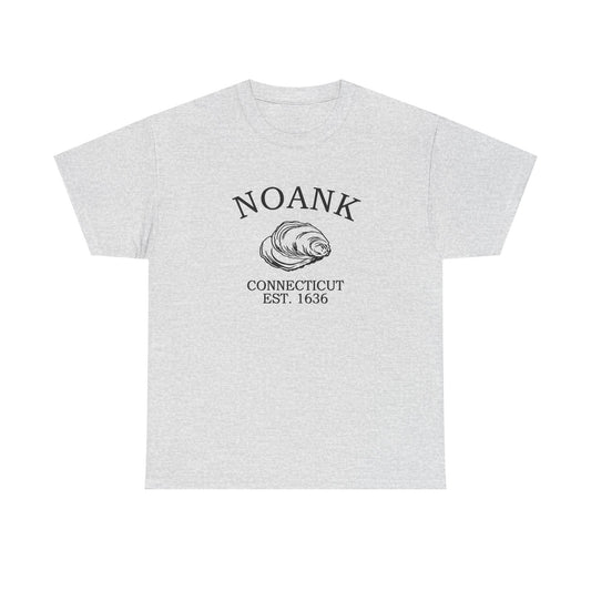Noank Connecticut Vintage Retro Unisex Heavy Cotton Tee - Black Logo