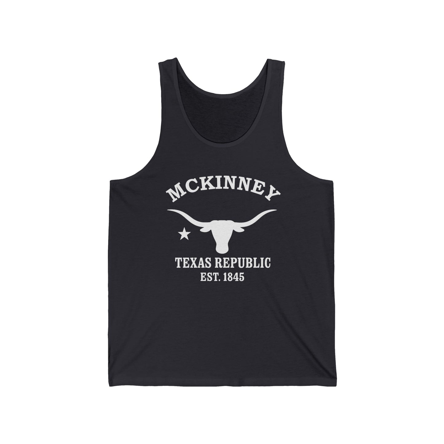 Mckinney Texas Unisex Cotton Jersey Tank Top - White Logo