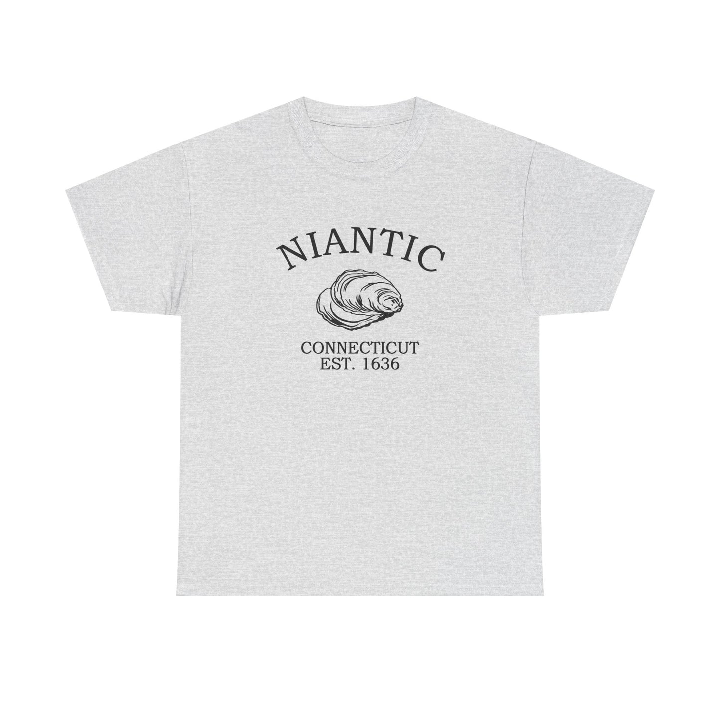 Niantic Connecticut Vintage Retro Unisex Heavy Cotton Tee - Black Logo