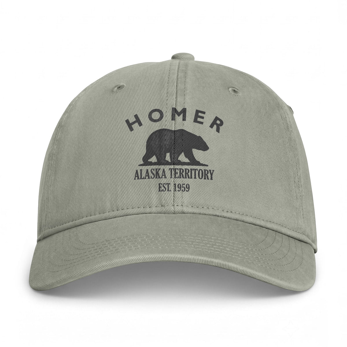 Homer Alaska Distressed Cotton Cap - Charcoal Print Logo