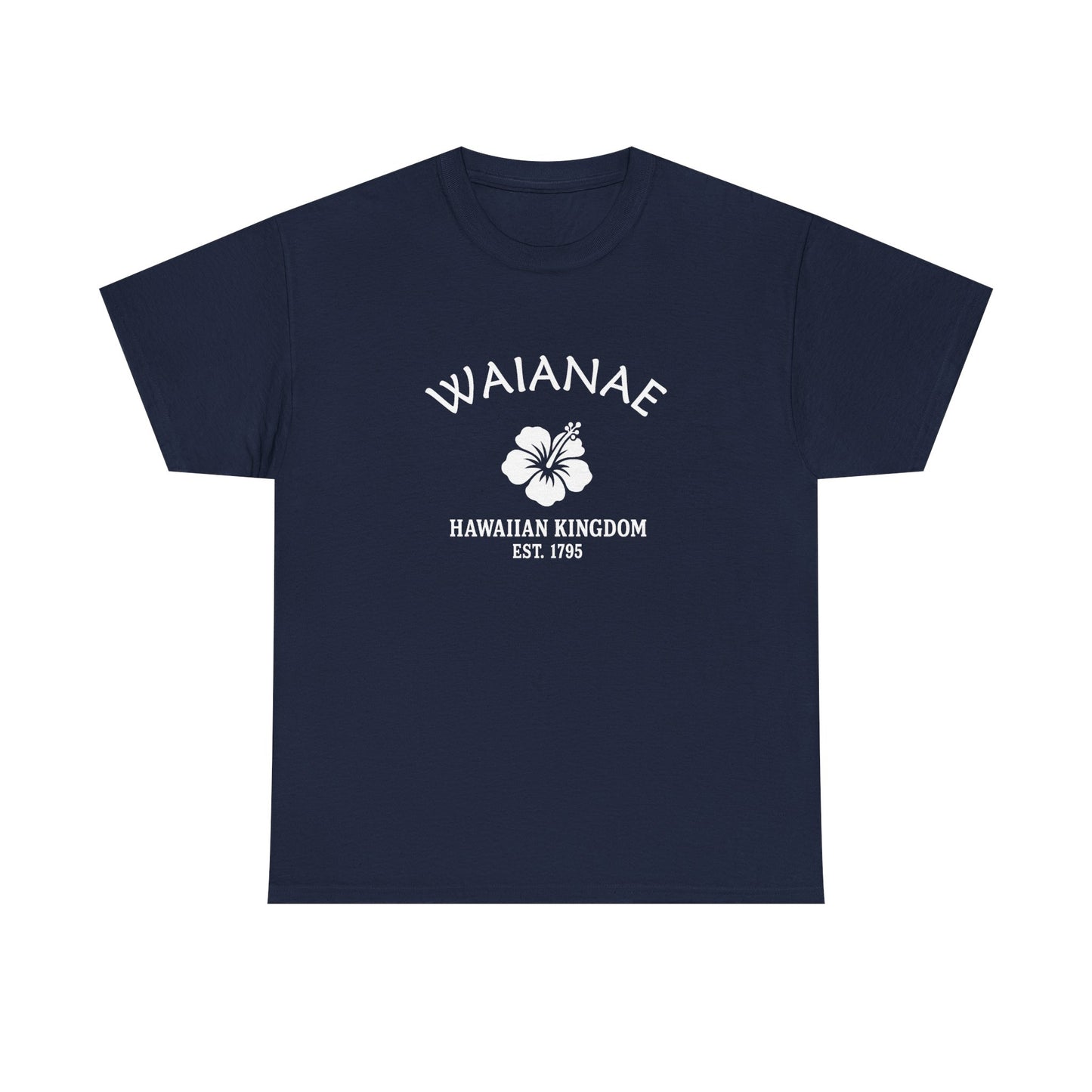 Waianae Hawaii Vintage Retro Unisex Heavy Cotton Tee - White Logo