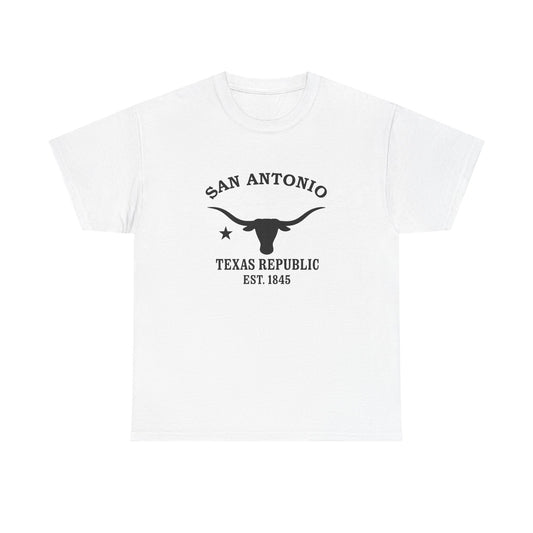 San Antonio Texas Vintage Retro Unisex Heavy Cotton Tee - Black Logo