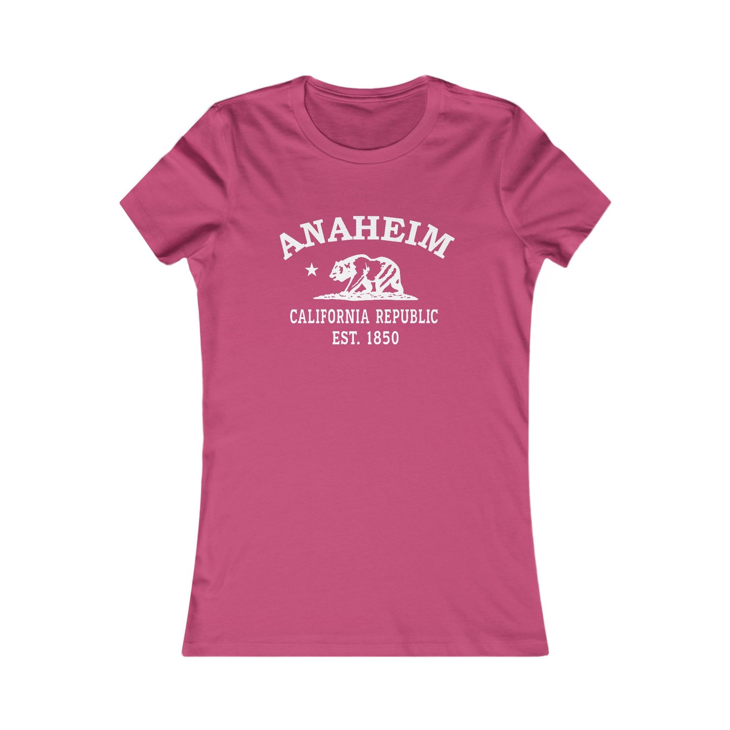 Anaheim California Vintage Retro Womens Fitted Ringspun Cotton Tee - White Logo