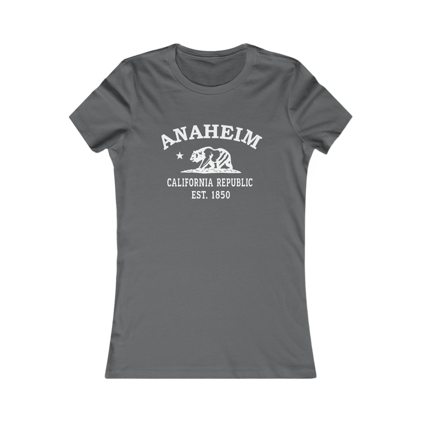 Anaheim California Vintage Retro Womens Fitted Ringspun Cotton Tee - White Logo