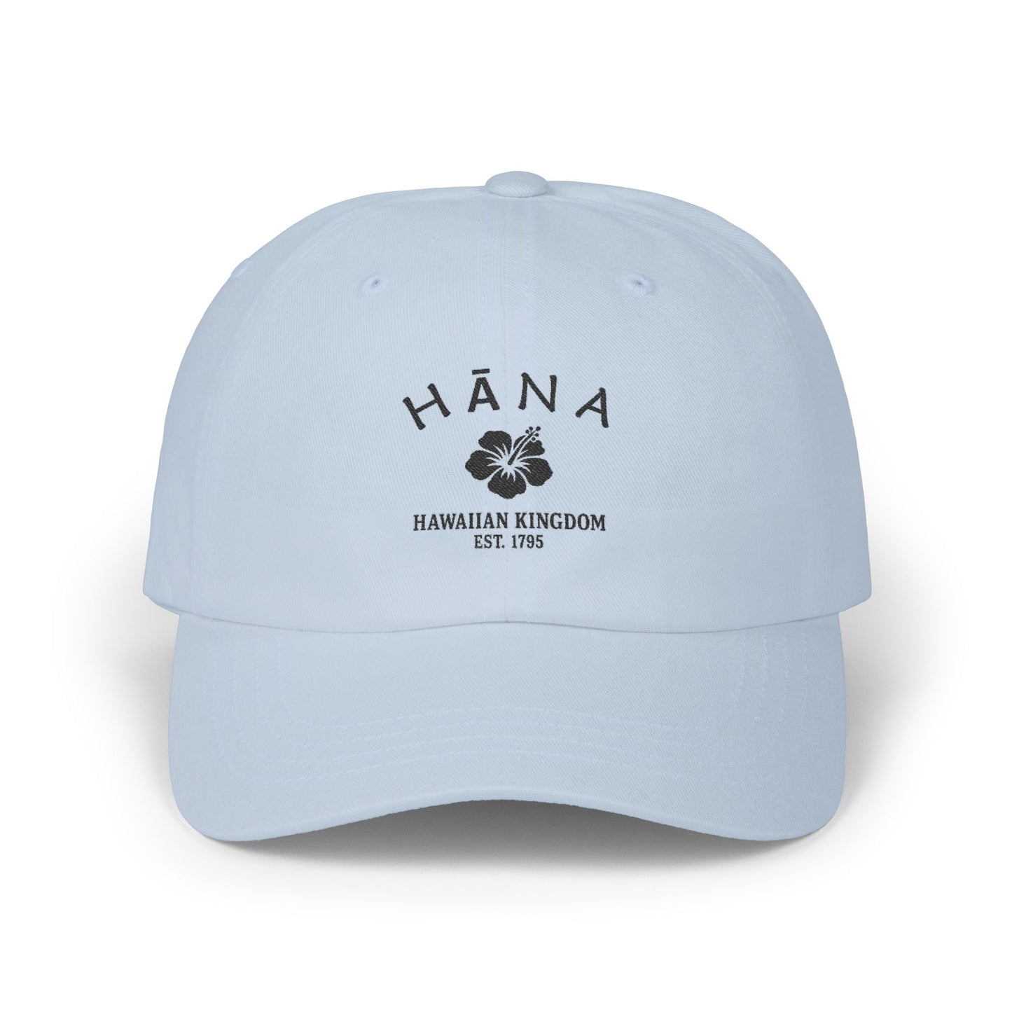 Hana Hawaii Vintage Retro Embroidered Cotton Cap - Black Logo