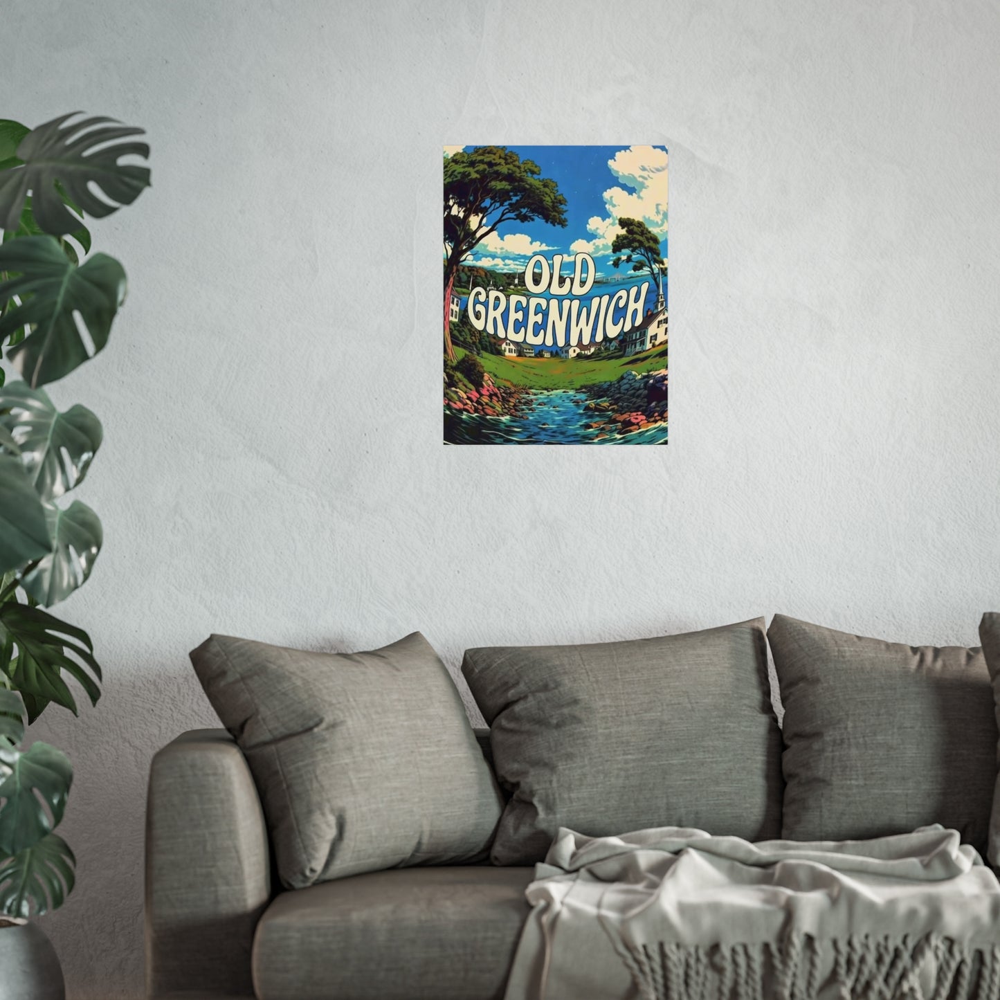 Old Greenwich Connecticut Vintage Retro Giclée Print Art Series Poster