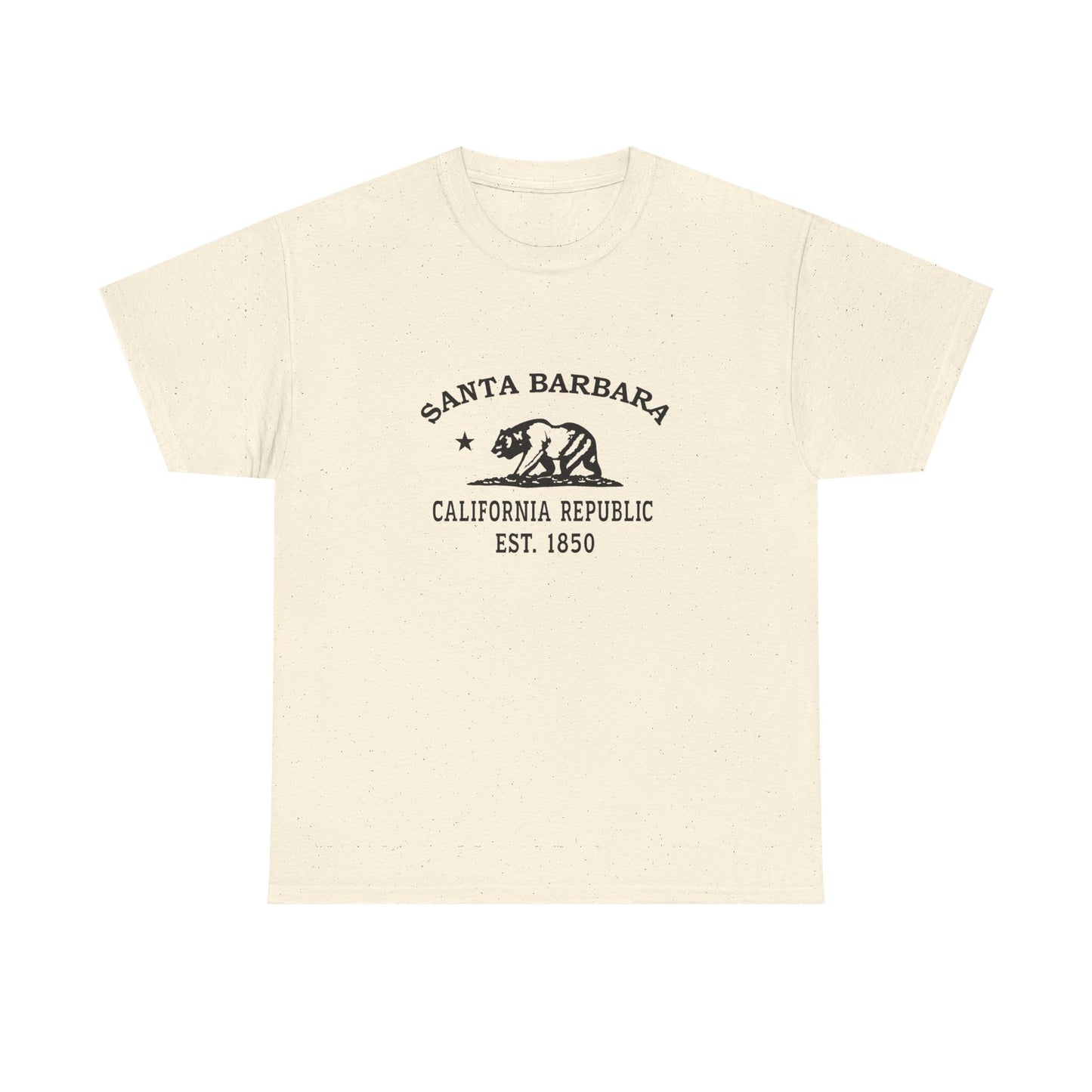 Santa Barbara California Vintage Retro Unisex Heavy Cotton Tee - Black Logo