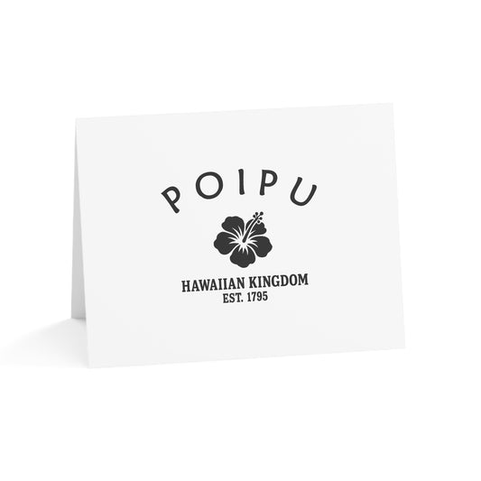 Poipu Hawaii Vintage Retro Thank You Card Set - Black Logo