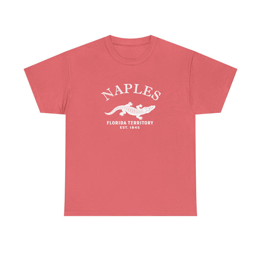 Naples Florida Vintage Retro Unisex Heavy Cotton Tee - White Logo